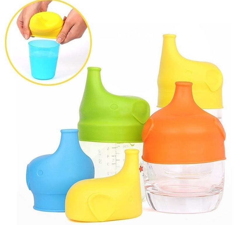 Kids Water Bottle Safety For Silicone Sippy Lids - Make Most Cups a Sippy Cup Leak Proof Drink Straw Sippy Cup for Kid Baby Feed